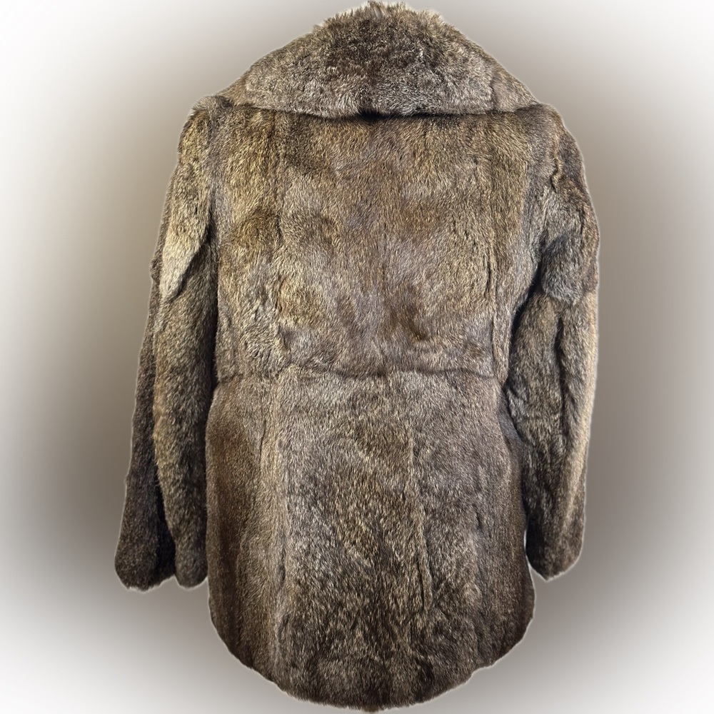 Brown Rabbit Fur Coat - Picture 4 of 10